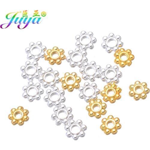 4mm Metal Spacers Gold/Silver Color Snowflake Spacer Beads For Women Men Beadwork Jewelry Bracelet Necklace Earring Making