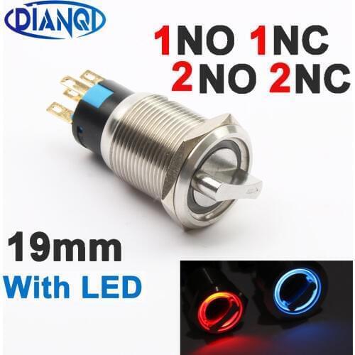 19mm metal rotary button Switch brass latching 2/3 position 2NO2NC/1NO1NC Rotate button rotation Knob whirl pinwheel