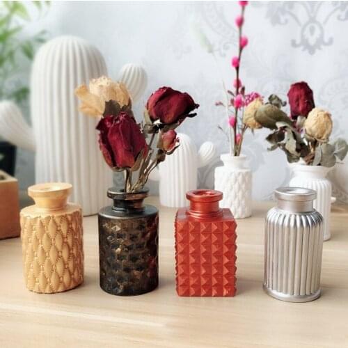 Mini 3D Wine Bottle Vase Silicone Molds Stereo DIY Gypsum Silicone Mold Home Decoration Pot Clay Crafts Plaster Molds 4 designs