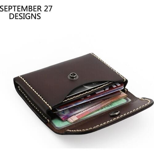 Handmade Mini Waist Bag Genuine Leather Top-end Cowhide Men License Card Bag Credit ID Bus Card Case Small Wallets Coin Purses