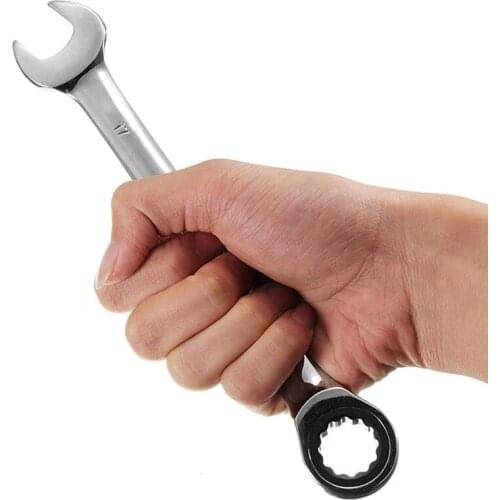 6mm Gear Ring Wrench Ratchet Handle Chrome Vanadium Power Hand Tool Ratchet Spanner Combination Wrench A Set of Keys Tools