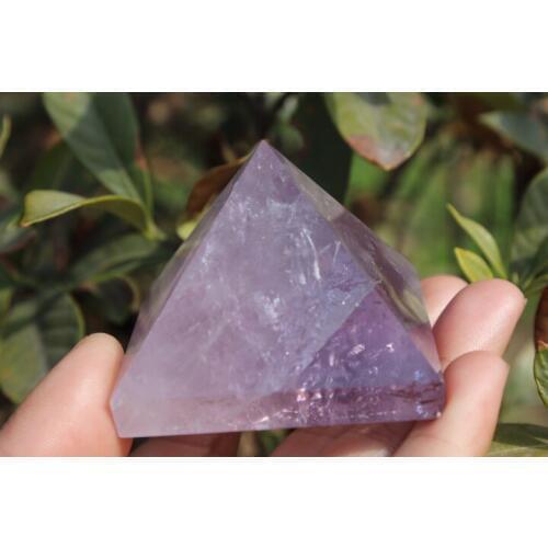 Natural amethyst quartz crystal pyrami