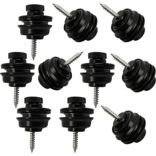 NEW 10pcs/Pack Big Skibproof Acoustic Electric Bass Guitar Strap Locks Black Bass Guitar Accessories