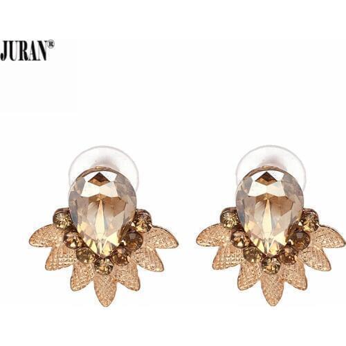 JURAN Charming Fashion Statement Stud Earrings For Women Wedding Gifts New Design Luxury Shiny Earrings Jewelry Factory Price