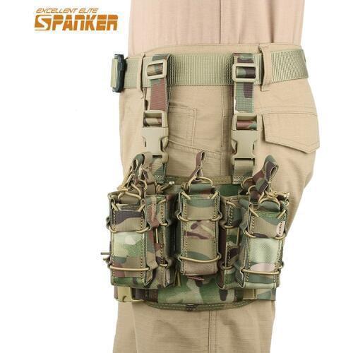 EXCELLENT ELITE SPANKER Combination Ammo Clip Bag Outdoor Tactical MOLLE Leg Holsters Magazine Pouch Military Hunting Equipment