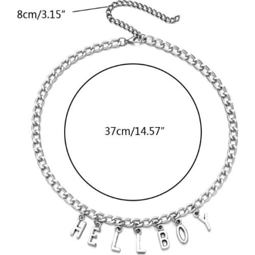 Silver Letter Pendant Necklace Women Trendy Party Choker Fashion Jewelry