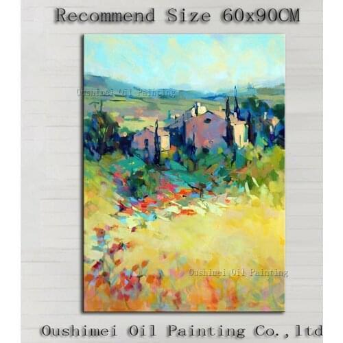 Top Artist Hand-painted High Quality Modern Abstract Country Oil Painting Hand-painted Decorative Country Road Canvas Painting