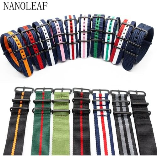 Sport Casual Nylon Watch Strap for NATO Style Watch Band 18MM 20MM 22MM 24MM with Black Matte Pin Buckle 41 Colors Options