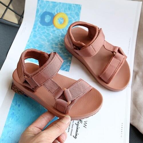Boys Sandals Girls Summer Shoes Fashion Childrens Beach Sandals Classic Simple Soft Rubber Sole Kids Sandals Open Toes 26-35