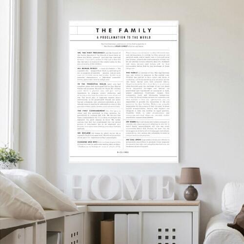 The Family Proclamation to the World Canvas Art Poster Prints Black & White Art Painting Wall Picture for Living Room Home Decor