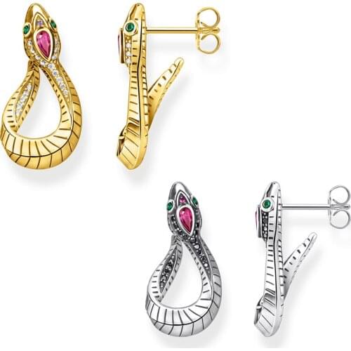 Snake Stud Earrings Women 925 Sterling Silver Gold Color Bohemia Ear Jewelry for Women Men Europe Style ifts 2021 New Brand