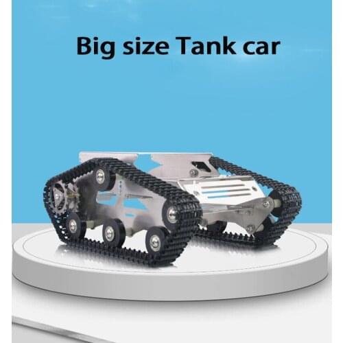 Stainless Steel Smart Car Chassis DIY Maker Kit Tracked Car Classic Tank Large Size Finished Product
