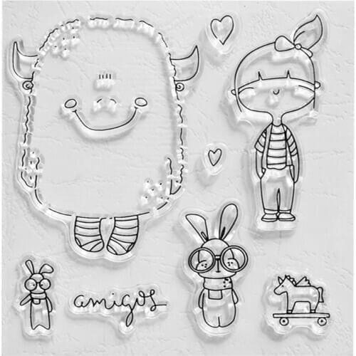 Bunny Girl Silicone Clear Seal Stamp DIY Scrapbooking Embossing Photo Album Card