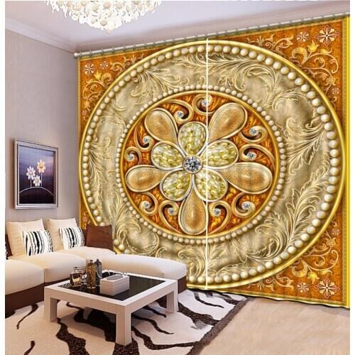 Modern Luxury 3D Curtains Drapes For Bed room Living room Office Hotel Cortinas Golden marble 3d Curtains For Living Room