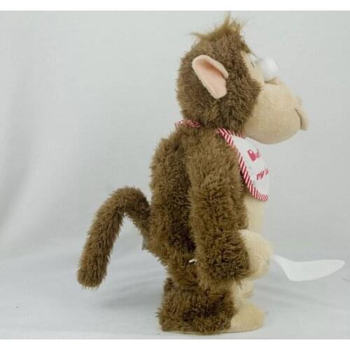 D7WF 12’’ Dancing Toy Stuffed Monkey Doll for Kids Gift Party Favors Battery Supply Built-in Gesture Sensor Soft Cotton Plush