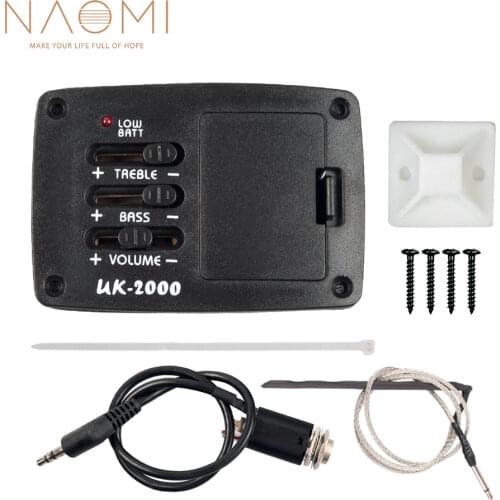 Naomi 1 SET Of Uk-2000 Ukulele Pickup 2 Band Eq Spiral Piezo Cable Pickup Eq and Pre Amp For Ukulele(no Battery)