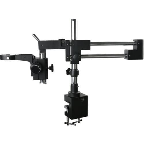 Universal Arm Pillar Clamp Double Boom Lab Industrial Zoom Trinocular Stereo Microscope Stand Holder Bracket 76mm Microscope