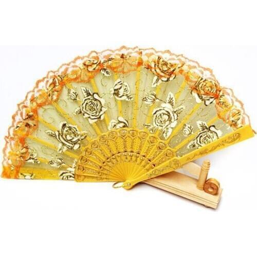 Chinese Style Fanchanging Cloth Fan High Quality Bronzing Folding Fan Dance Photography Wedding Fan 2021 Best Selling Product