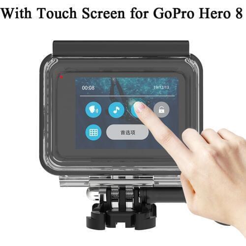 With Touch suitable Waterproof Case for GoPro Hero 8 Action Camera Diving Waterproof Cover Anti-fall Protective Shell Accessory