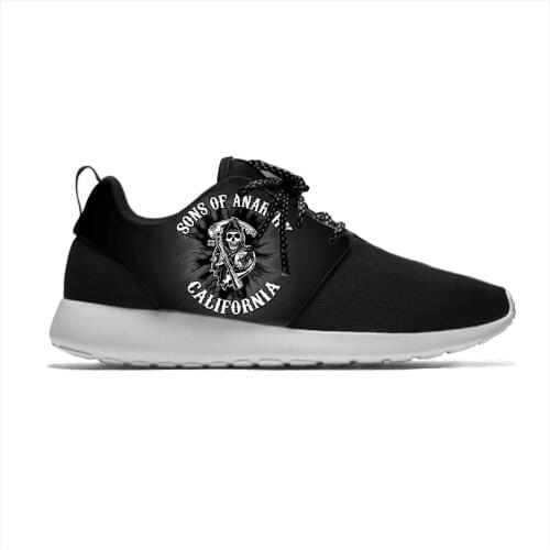 Sons of Anarchy SAMCRO SOA Funny Fashion Classic Sport Running Shoes Casual Breathable Lightweight 3D Print Men Women Sneakers