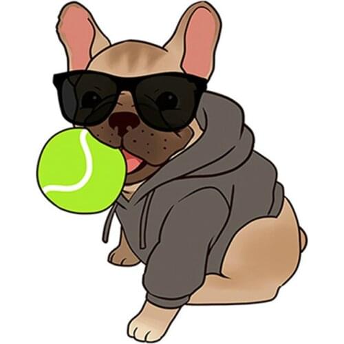 Funny Personalized Fashion French Bulldog PVC Car Decoration Accessories Sticker Creative Waterproof Cover Scratch, 13cm*10cm