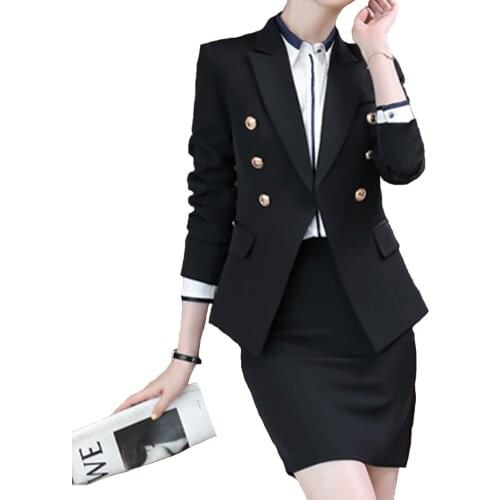 Ladies Suit Jacket Plus Pants/Skirt Lapel Long Sleeves Polyester Fabric More Deduction Professional Wear Temperament Personality