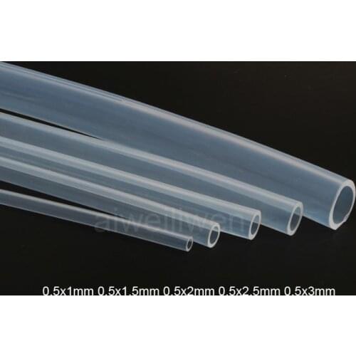 0.5mm ID 0.5x1 0.5x1.5 2 2.5 3 FDA medical Food grade transparent silicone Rubber tube silica tubing Capillary silicon hose