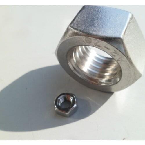 1 pcs fine pitch nut left hand muff 304 stainless steel counter-rotating nuts anti-thread hexagon muffs sleeve hex M27 M28 M30