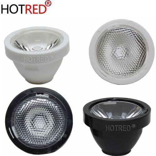 10-100PCS Cree XPE XPG XTE 3535 3030 2525 LED Lens 15 30 45 60 Degree Cone Black White Holder For Samsung 3W High Power LED