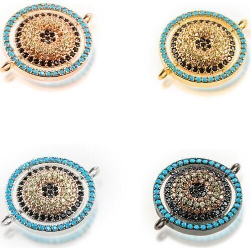 17×27mm Fashion New Product Compact Three-color Crystal Round Jewelry Connector DIY Bracelet Necklace Accessories