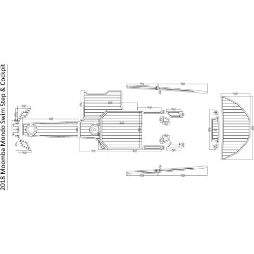 2018 Moomba Mondo Swim Step & Cockpit Pad Boat EVA Teak Decking 1/4" 6mm