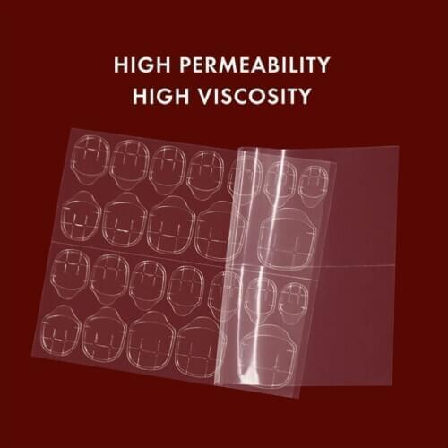 24pcs/sheet Non-toxic Transparent False Nail Glue High Quality Flexible Double Side Adhesive Nail Tip Glue