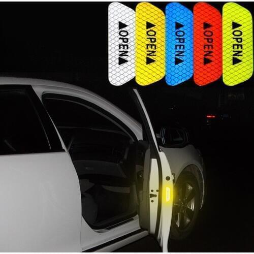 4Pcs Car sticker Reflective Tape Warning Mark Accessories Exterior For Audi A3 A4 A5 A6 A7 A8 B6 B7 B8 C5 C6 TT Q3 Q5 Q7 S3 S4