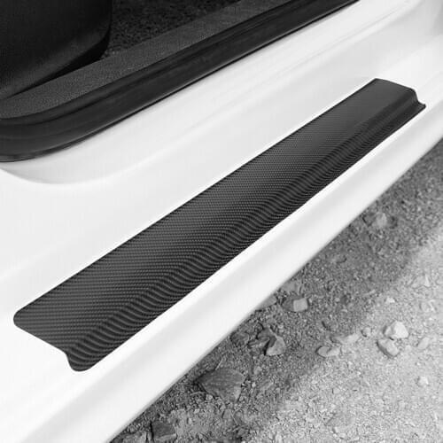 4pcs Car Door Sill Protector Bumper Protector Carbon Fiber Stickers for Toyota Prius 2011-2019 Accessories