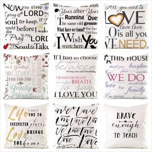 45cm*45cm **Love** Inimitated Silk Fabric Throw Pillow Covers Couch Cushion Cover Home Decorative Pillows Pillow Case