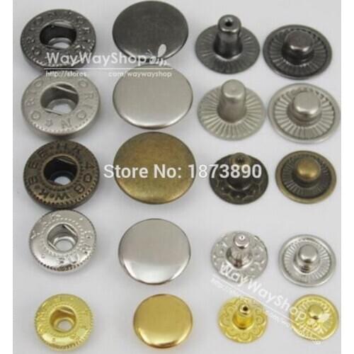 500 sets 12mm 1/2'' Rapid Rivet Button Snaps Fasteners For Leather craft 5 color Choice 4IN1