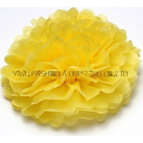 8"(20cm)*26pcs/lot Lemon Yellow Tissue Paper Pom Poms Design For Holiday Party Decorations Free Shipping 28 Colors Available