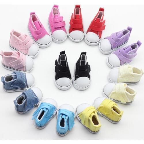 9color Assorted 5cm Canvas Shoes For BJD Doll Fashion Mini Toy Shoes Sneaker Bjd Doll Shoes for Russian Doll Accessories
