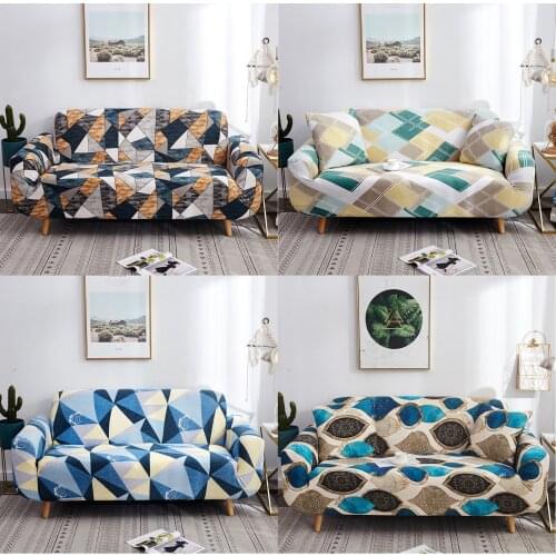 Multiple Patterns Geometric Couch Sofa Covers For Living Room Elastic Stretch Sofa Slipcover Couch Cover For Three Seat Cushion