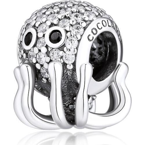 Fandola CKK Fit Pandora Bracelet Charms Tropical Octopus Charms 925 Sterling Silver Bead Oceanic Jewelry pulseras mujer