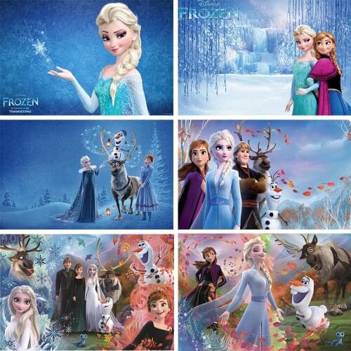 Photo Backdrop Frozen Princess Aisha Birthday Party Decorations Customized Name Baby Portrait Photo Background Baby Shower
