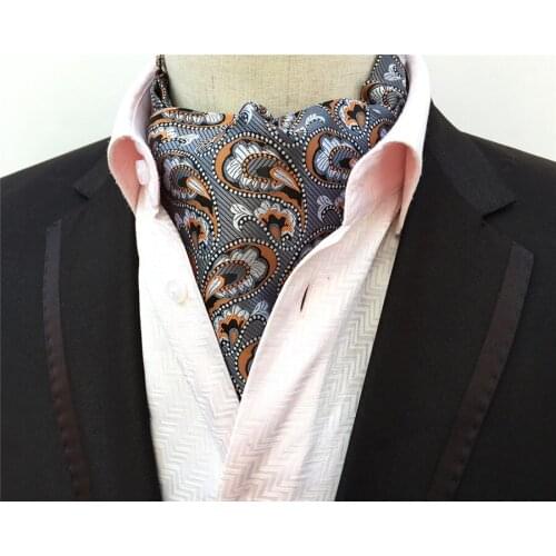 Hot Sale Men Neck Ascot Embroidered Woven Cravat Ties for Man Formal Occasion