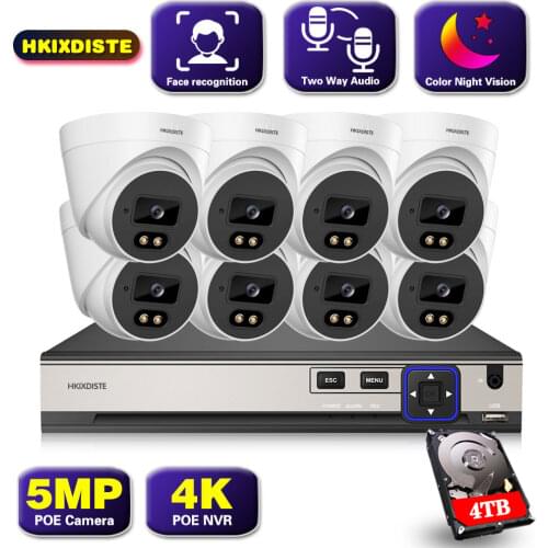 4K 8CH Ultra HD CCTV 8MP IP Camera System H.265+ DVR Kit with 8MP Outdoor Home Two-way Audio Video Security Surveillance System