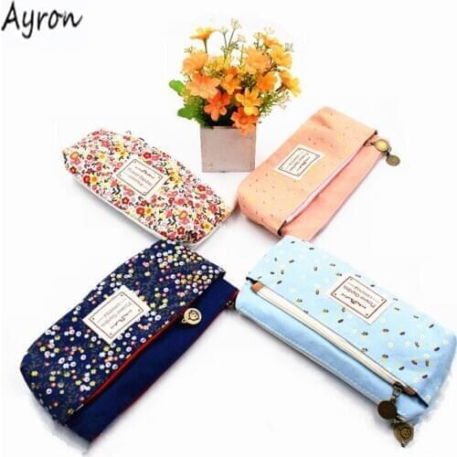 Ayron Kawaii PencilCase Canvas School Supplies Bts Stationery Gift School Cute Pencil Box Pencilcase Pencil Bag
