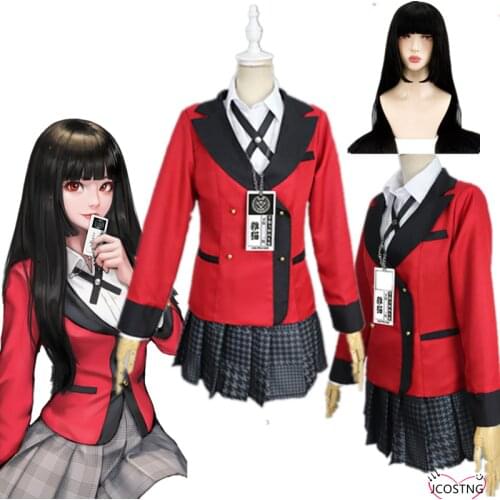 Anime Cosplay Costumes Kakegurui Kakegurui Yumeko Jabami Japanese School Girls Uniform Full Set Jacket+Shirt+Skirt+Stockings+Tie