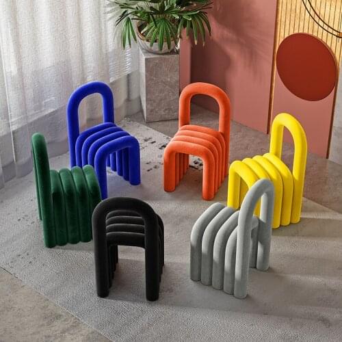 Zq INS Creative Dressing Stool Light Luxury and Simplicity Household Elbow Dining Chair Studio Dressing Stool Cosmetic Chair