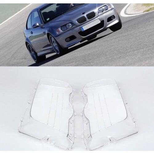 Liplasting 2pcs Car Headlight Lens Cover Polycarbonate Left & Right Light For BMW E46 98-01 Car-styling XNC