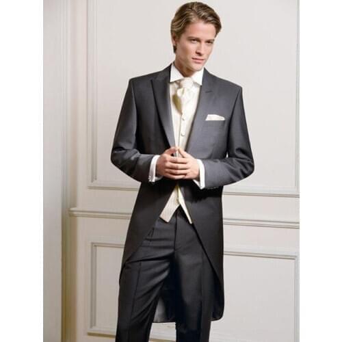 Costume Homme Long Tailor Made Wedding Prom Men Suit Custom Made Mens Suits Mans Business Suits 3pieces( Jacket+Pant+Vest)