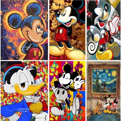 Disney 5D DIY Diamond Painting Cartoon Mickey and Friends Cross Stitch Set Inlaid Diamond Custom Gift Decoration Painting