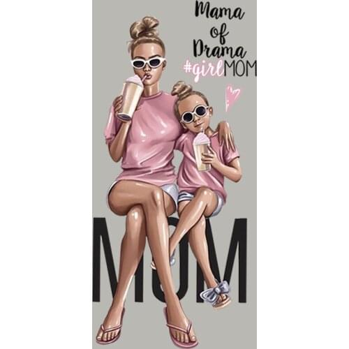 Mom Queen Patches For Clothing Baby Girl Boy Stickers On Heat Transfer Clothes Fashion Stickers Iron On Diy Accessory